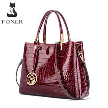 FOXER Fashion Women's Top Handle Bag Crocodile Pattern Lady Leather Shoulder Tote Bags Classical Brand Female Cross body Handbag 2024 - buy cheap