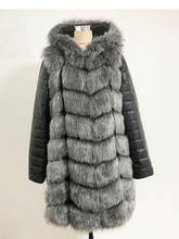 ZADORIN 90CM Winter Fluffy Warm Long Faux Fur Jacket Women PU Leather Removable Sleeve Zipper Faux Fur Coat With Hooded 2024 - buy cheap