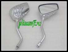 Freeshipping Chrome Skull Claw Side Rear View Mirror Motorcycle Chopper 8mm 10mm 2024 - buy cheap