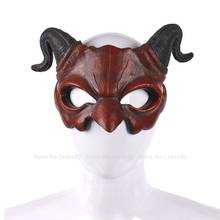 Medieval Men Shofar Demon Mask British Style Carnival Party Stage Performance Props Women Gothic Retro Devil Cosplay Costumes 2024 - buy cheap