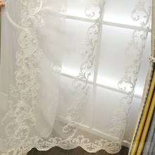 Cortinas brancas e elegantes de luxo, tule para sala de estar, corda bordada geométrica estilo nórdico, painel final #30 2024 - compre barato