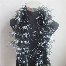 wholesale 2 Meter/Lot 2 Layer White black Fluffy Ostrich Feathers Boa Costumes/Trim For Party/Costume/Shawl/ Ostrich Plume 2024 - buy cheap