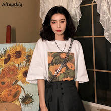 T-shirts Women Streetwear Summer Loose Art Office Korean Simple Half-sleeve Ulzzang Hipster Elegant All-match Camisetas Soft Hot 2024 - buy cheap