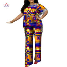 Bintarealwax S-7XL plue tamanho pant conjuntos de pérolas dashiki topo & pant áfrica roupas 2021 verão estilo solto roupas femininas wy8738 2024 - compre barato