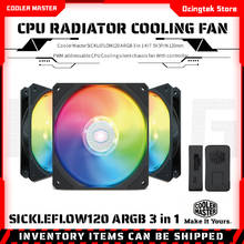 Cooler Master SICKLEFLOW120 ARGB 3 en 1, KIT de 5V, 3 pines, 120mm, PWM, direccionable, CPU, refrigeración, ventilador de chasis silencioso con controlador 2024 - compra barato