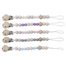 1 Pcs Wooden Bead Teether Toy for Baby Chew Rattles Mobiles Newborn Toy Gift Wooden Baby Toy Gift Pacifier Clip Chian Holder 2024 - buy cheap