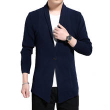 Man X-long Sweater Jackets Men's Sweater Coat Solid Color Men's Knitted Cardigan 2024 - buy cheap