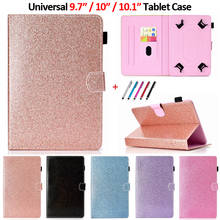 Universal 9.7 inch Tablet Case For iPad 2 3 4 iPad 9.7 2017/2018 Air 2 Bling Glitter Leather Cover For iPad 6th Generation Case 2024 - buy cheap