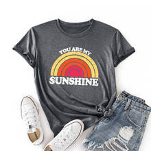 Women Crew Neck Short Sleeve Casual Summer  T-shirts You Are My Sunshine Graphic Tee Shirts Tops Female Clothes Streetwear 2024 - buy cheap