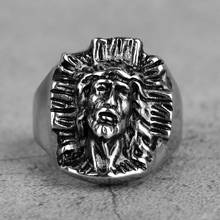 Stainless Steel Men Rings Religion Christian Jesus Punk Rock Hip Hop for Biker Male Boyfriend Jewelry Creativity Gift Wholesale 2024 - buy cheap