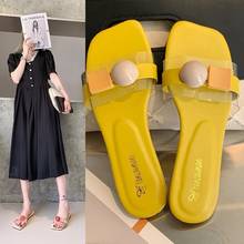 Сандалии женские из ПВХ, повседневные шлепанцы, плоская подошва, пляжная обувь, для улицы 2024 - купить недорого