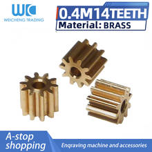 Engranaje de precisión de acero de cobre, Piñón cnc, 0,4 M, 14 dientes, 0,4 MOD, 10 Uds. 2024 - compra barato