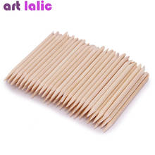 100 Pcs Nail Art Design Orange Wood Stick Sticks Cuticle Pusher Remover Manicure Pedicure Care 2024 - купить недорого