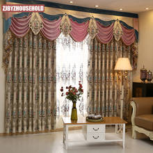 2022 European Style Atmospheric Embroidered Embossed Curtains Bedroom Study Living Room High shading Curtains Custom 2024 - buy cheap