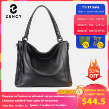 Zency Soft Skin 100% Genuine Leather Fashion Women Shoulder Bag Black Handbag Large Capacity Lady Messenger Crossbody Purse 2024 - buy cheap