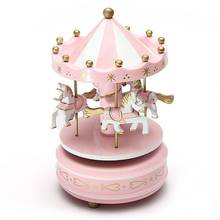 Wooden Merry-Go-Round Carousel Music Box For Kid Toy Wind-Up Horse Fairground Musical Box Xmas Wedding Birthday New Year Gift 2024 - buy cheap