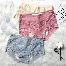 Plus Size Cotton Menstrual Panties Women High Elastic Sexy Lace Period Underpants Hollow Out Floral Underwear Majtki Damskie 2024 - buy cheap