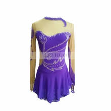 LIUHUO Customize Women Girl Adult Performance Gymnastics Competition Leotard Costumes Ice Figure Skating Dress Dance Purple 2024 - buy cheap