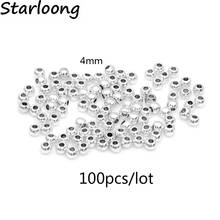 100pcs/lot Vintage Antique Silver Plated Zinc Alloy Round Small Ball Spacer Beads for DIY Jewelry Making for Bracelet Necklace 2024 - buy cheap