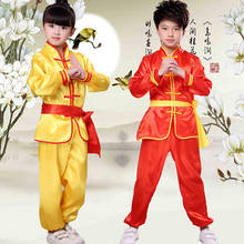 Fantasia tradicional chinesa para crianças, traje wushu kung fu tai chi, uniforme de artes marciais, roupas de exercício 2024 - compre barato