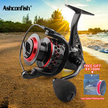 Ashconfish-carrete de pesca giratorio, 5,0: 1, 2000-7000H, resistencia al agua máxima 8KG/17,6 lb, aparejos de pesca con rueda de pre-destete 2024 - compra barato