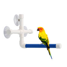 Perca de chuveiro para aves, haste de suporte para banho de animais de estimação, formato firme com 3 ventosas, suprimentos de banho para animais de estimação, brinquedos de papagaio 2024 - compre barato