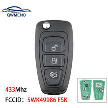 QWMEND 5WK49986 Remote Car Key for Ford C-Max S-Max Focus MK3 Grand Mondeo 2010-2018 Smart Car Key FSK 433Mhz 3 Buttons 2024 - buy cheap