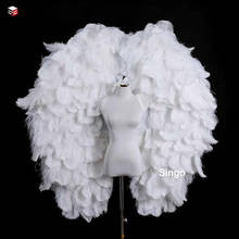 High quality Luxury white Ostrich feather ANGEL wings Wall Hanging Ornament Wedding Decoration Spring Party Decor 2024 - buy cheap