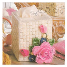 Caixa de armazenamento de rosas 12x12x14cm, caixa de tecido, kit de bordado, conjunto de artesanato diy, crochê, tricô, bordado, suprimentos 2024 - compre barato