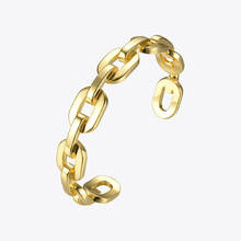 Enfashion pulseiras e braceletes de punho, de formato puro, médio, cor dourada, joias da moda, bf182033 2024 - compre barato
