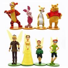 Disney winnie the pooh estatueta de ação 7-12cm 8 tamanhos, estatueta de decoração de anime, mini modelo de brinquedo para presente infantil 2024 - compre barato