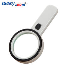 Handheld 12 LED Magnifier 10X Optical Len Illuminated Magnifying Glass UV Detector Backlit Reading Loupe Antique Jewelry Lupe 2024 - buy cheap
