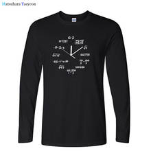 Autumn New Tshirt Math Clock Print T Shirt Men Autumn New Funny TShirt Casual Long Sleeve O-neck T Shirt for Men Cool Tee Shirt 2024 - buy cheap