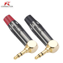 2pcs/1pair Jack 3.5mm Connector 3Poles Stereo Gold Plated Plug 3.5mm Wire Adapter Right Angle Elbow Shape 2024 - buy cheap