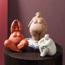 European Style Resin Abstract Fat Lady Figurines Creative Character Ornaments Vintage Home Decoration Room Tabletop Craft Gifts 2024 - buy cheap