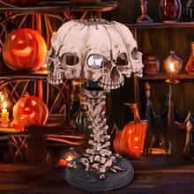 Creative Resin Skull Table Lamp Glow Skull Nightlight Home Office Desktop Decoration Halloween