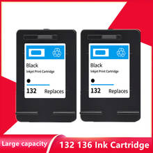 2 x Черный 132 136 сменный картридж для hp 132 для hp 136 для hp Photosmart 2573 C3183 Officejet 6213 PSC 1513 принтер 2024 - купить недорого