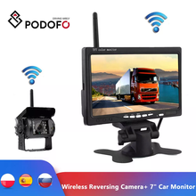Беспроводная камера заднего вида Podofo, 7 "HD TFT ЖК-монитор для грузовиков, автобусов, автофургонов, прицепов, автомобилей, камер заднего вида 2024 - купить недорого