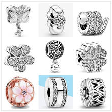 925 Sterling Silver Shiny Shining Coiled Snake Butterfly Zircon Bead fit DIY Jewelry Original Pandora Charm Silver 925 Bracelet 2024 - buy cheap