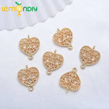 (1543) 4PCS 9x10MM 24K Champagne Gold Color Plated Brass Hearts Charms Pendants High Quality Diy Jewelry Accessories Wholesale 2024 - buy cheap