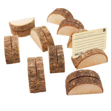 20pcs/lot Natural Semicircular Wood Card Holder Wood Stump Card Holder Stand Office Desk Menu Photo Clips Wholesale 2024 - buy cheap