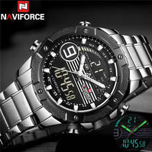 NAVIFORCE Watch Men Top Brand Luxury Digital Analog Sport Wristwatch Military Stainless Steel Male Clock Relogio Masculino 9146 2024 - buy cheap