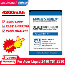 Bateria embutida de 4200mah para acer liquid z410 t01 z330 + número de rastreamento 2024 - compre barato