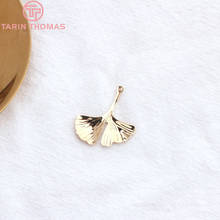 (1908)12PCS 26x29MM 24K Gold Color Plated Ginkgo Leaf Leaves Charm Pendants for DIY Jewelry Making Findings 2024 - buy cheap