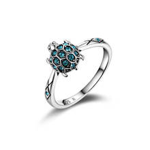 925 sterling silver Ring Turtle Sky Blue Clear Crystal Ring For women's jewelry best gift for Lovely 2024 - buy cheap