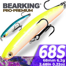 Bearking isca de pesca laser, isca de pesca artificial dura, de qualidade, olhos 3d, 68mm, 6.2g 2024 - compre barato