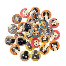 100Pcs Fashion Bulk Mixed Wooden Button Cartoon Cat Sewing Accessories Decorative Buttons Handmade Scrapbooking Craft DIY 15mm 2024 - buy cheap