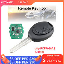 Chave de carro de substituição, 433mhz, 2 botões, remoto, com chip pcf7930as, apto para land rover discovery 2, td4, td5, veículo 2024 - compre barato