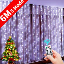 Led luzes da corda decoração de natal controle remoto usb casamento guirlanda cortina 3m lâmpada do feriado para o quarto ao ar livre fada 2024 - compre barato