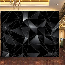 Custom Modern Abstract 3D Black Geometric Polygon Photo Wall Paper 3D Bar Office Game Room Industrial Decor Mural Wallpaper 3D 2024 - buy cheap